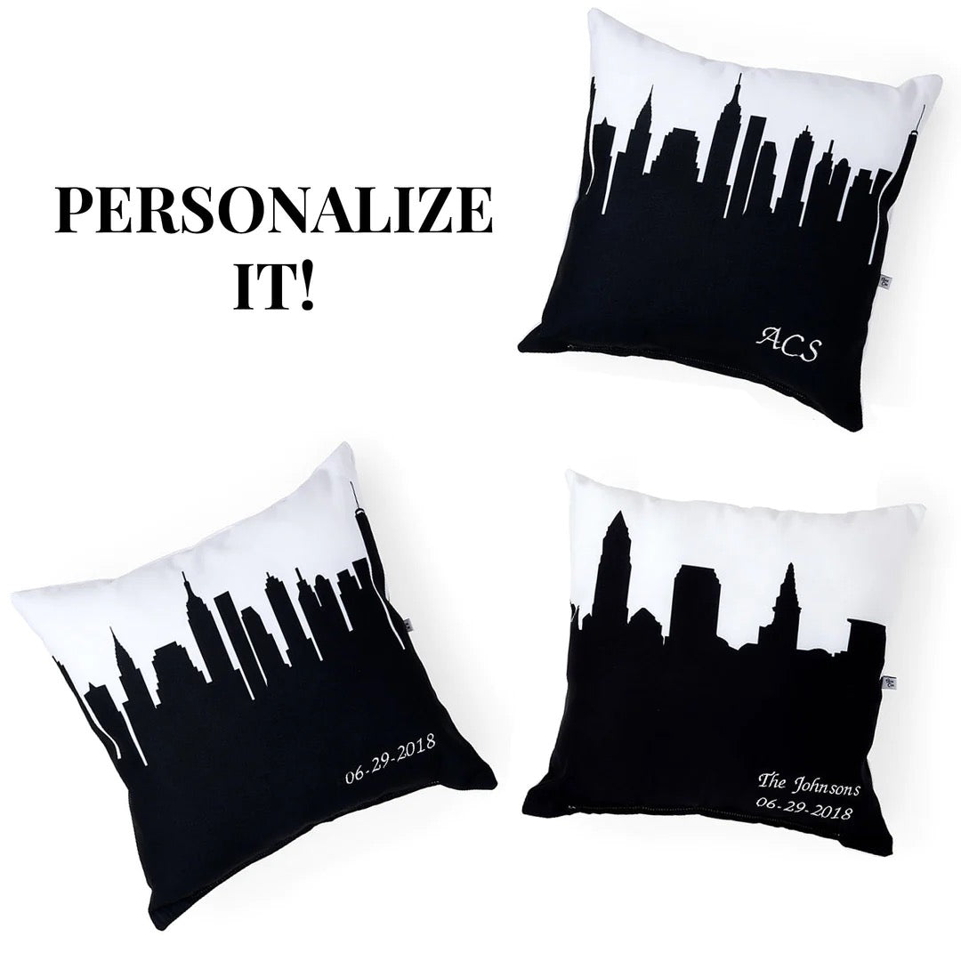 Wooster OH (College of Wooster) Skyline Large Throw Pillow