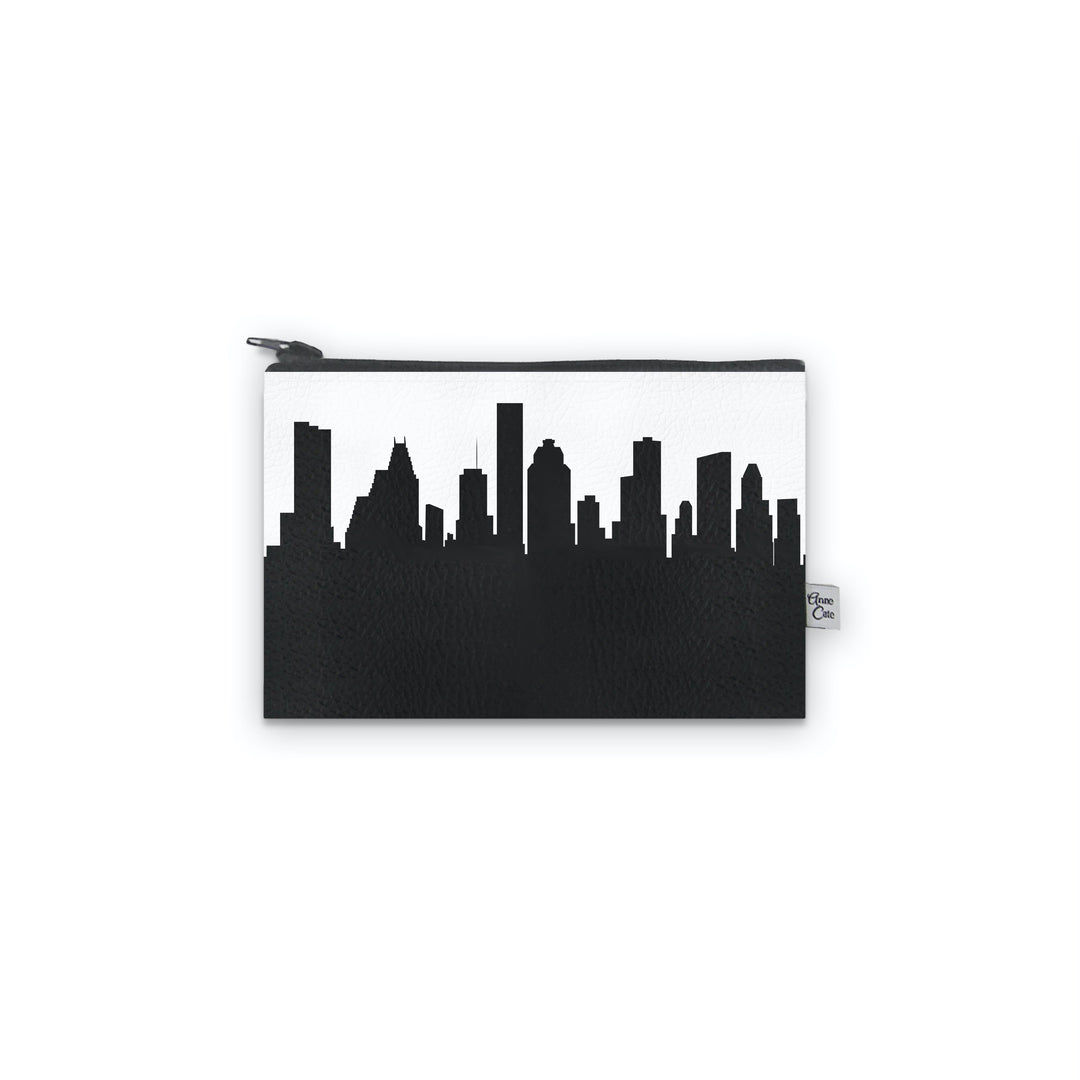 Houston Texas Skyline Vegan Leather Mini Wallet