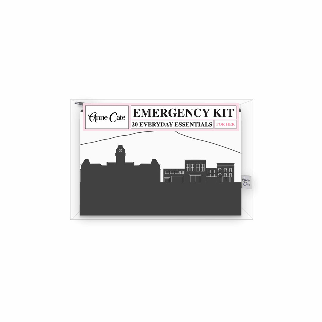 Morgantown WV (West Virginia University) Skyline Mini Wallet Emergency Kit - For Her