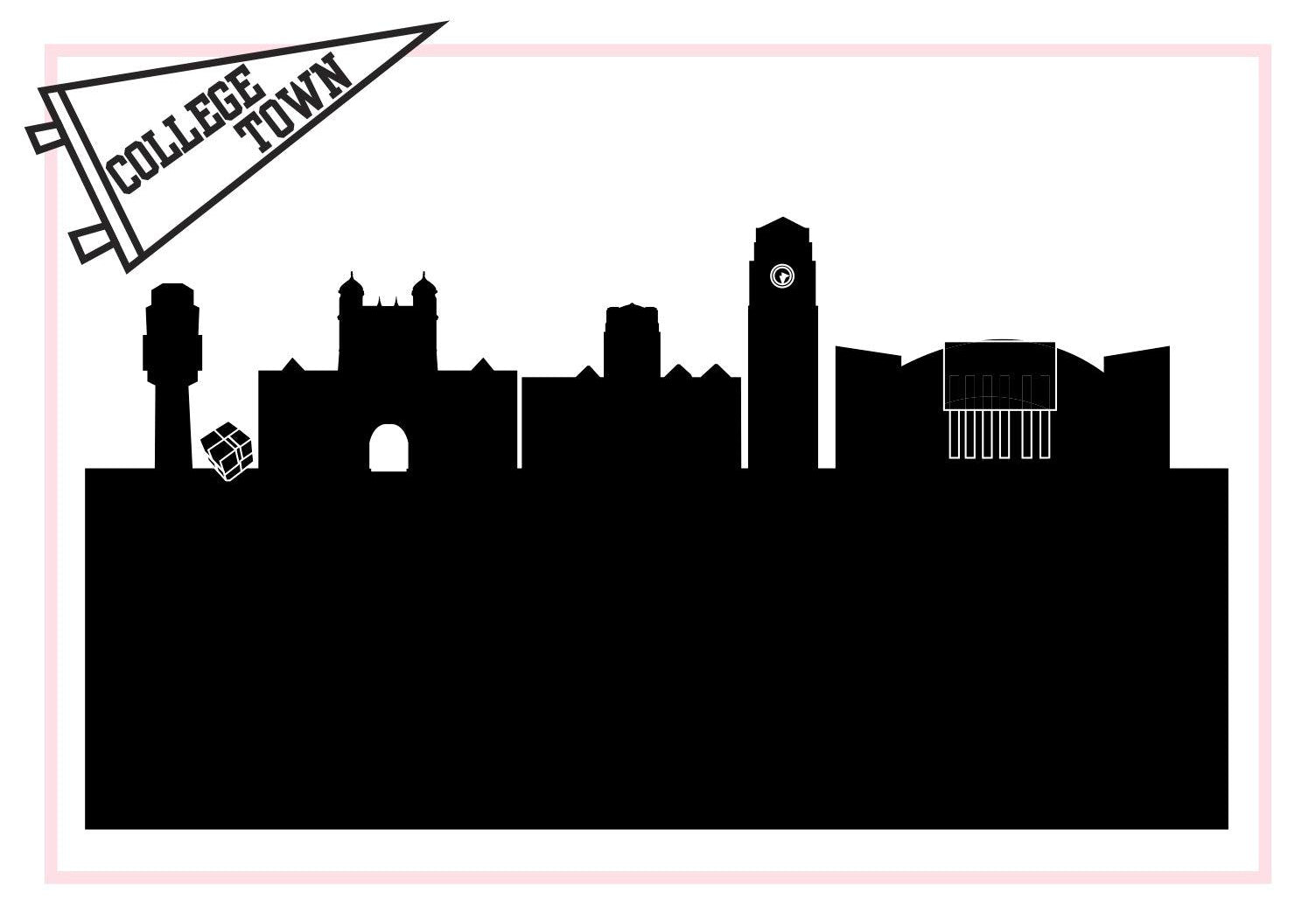 Ann Arbor Michigan (University of Michigan)-Anne Cate-Skyline Silhouette Purses, Pillows, and Gifts