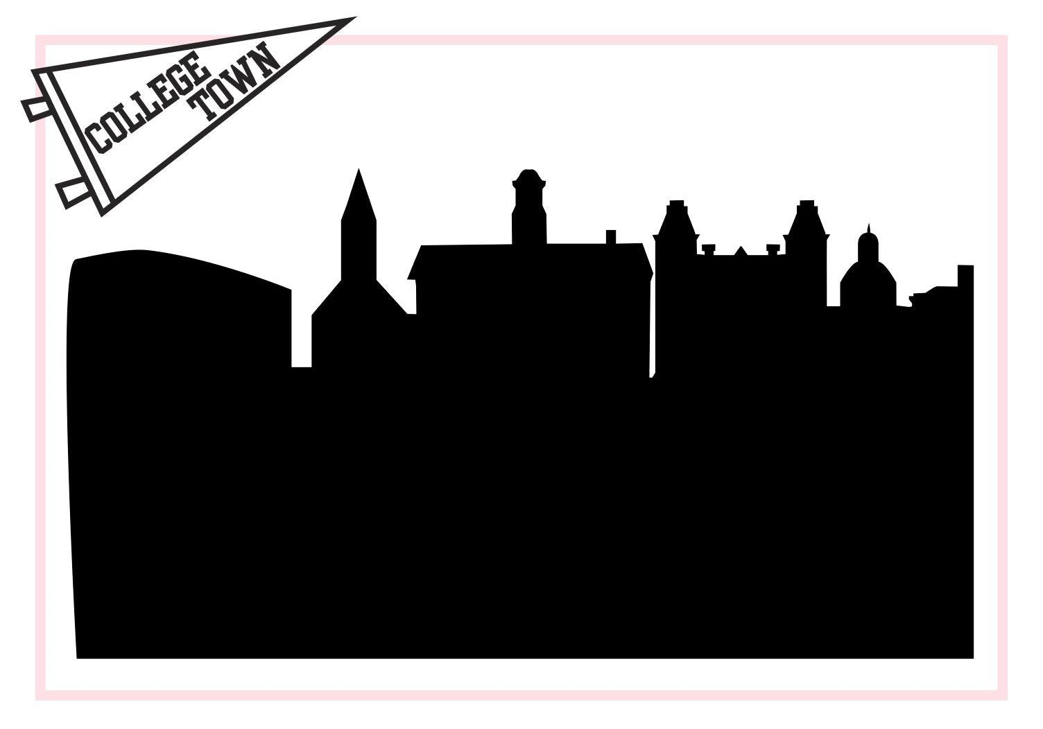 Athens Ohio (Ohio University)-Anne Cate-Skyline Silhouette Purses, Pillows, and Gifts