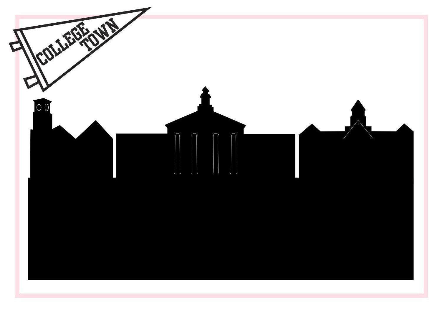 Berea Ohio (Baldwin Wallace University)-Anne Cate-Skyline Silhouette Purses, Pillows, and Gifts