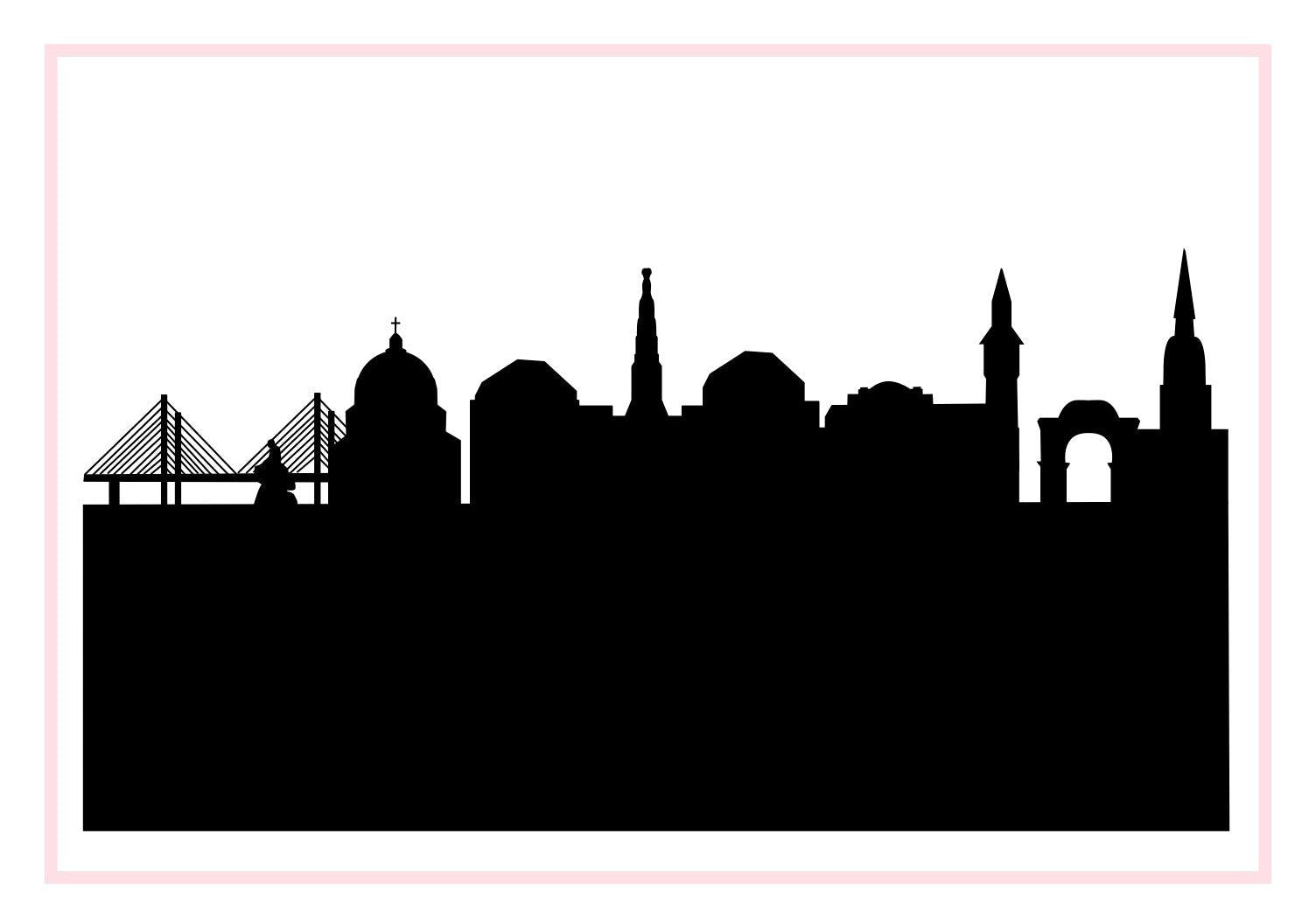 Copenhagen Denmark-Anne Cate-Skyline Silhouette Purses, Pillows, and Gifts