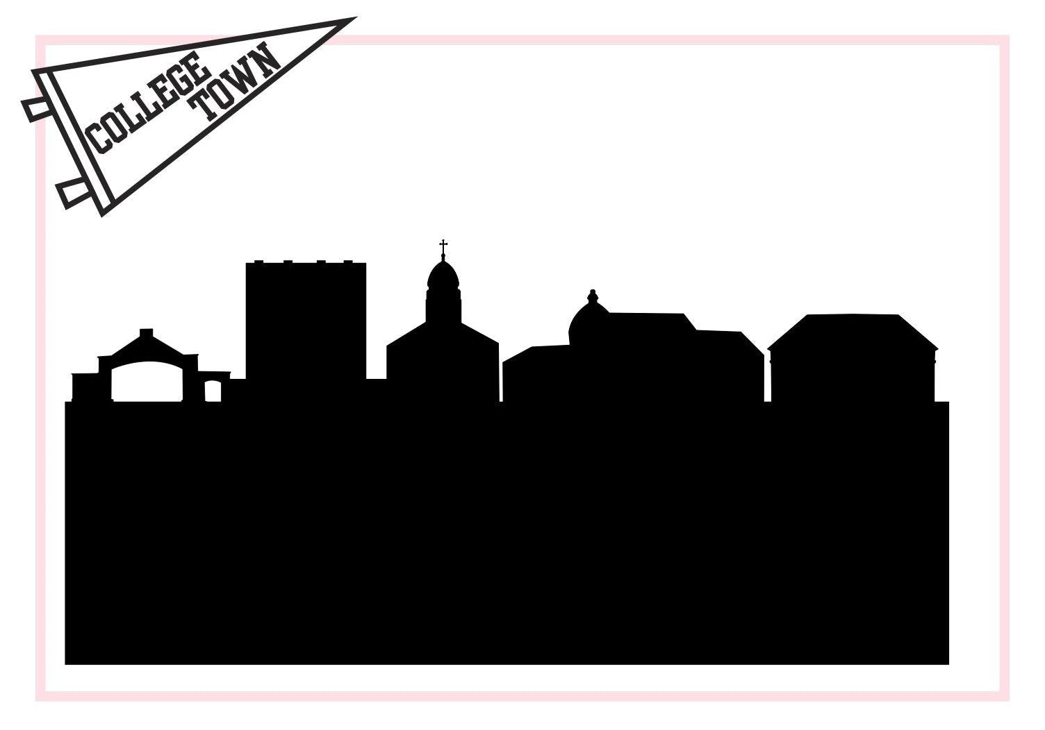 Dayton Ohio (University of Dayton)-Anne Cate-Skyline Silhouette Purses, Pillows, and Gifts