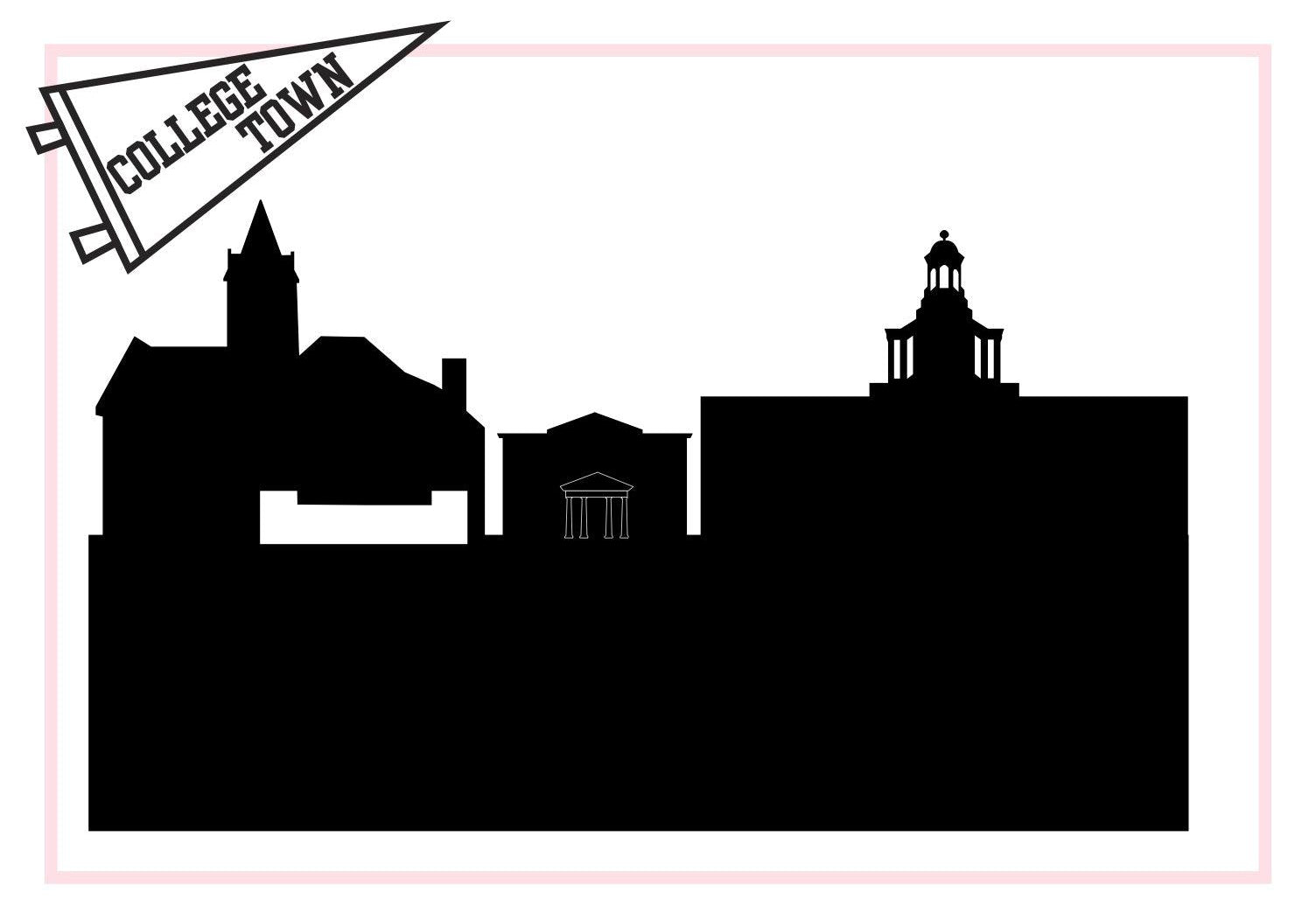 Delaware Ohio (Ohio Wesleyan University)-Anne Cate-Skyline Silhouette Purses, Pillows, and Gifts