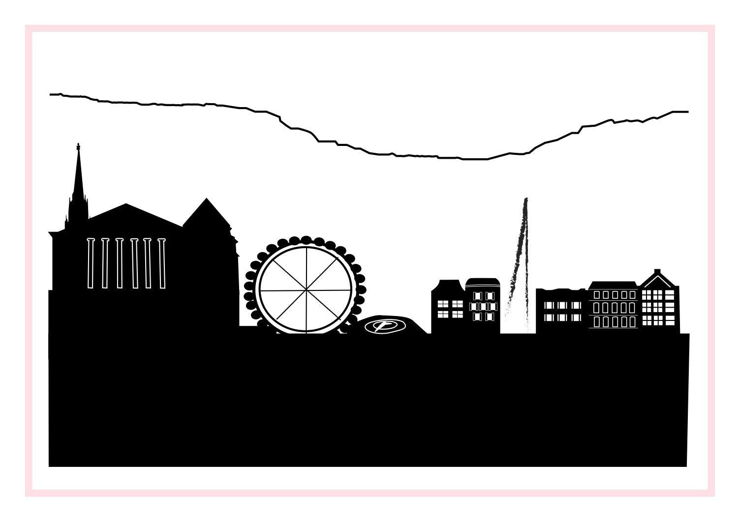 Geneva Switzerland-Anne Cate-Skyline Silhouette Purses, Pillows, and Gifts