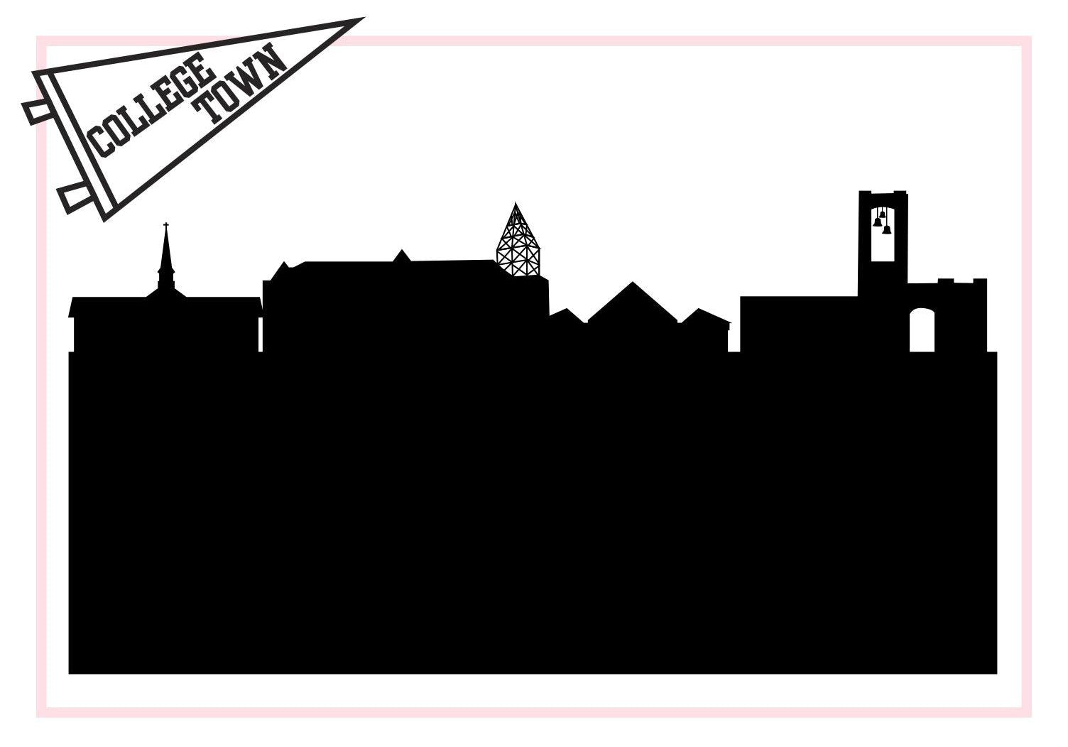 North Canton Ohio (Walsh University)-Anne Cate-Skyline Silhouette Purses, Pillows, and Gifts