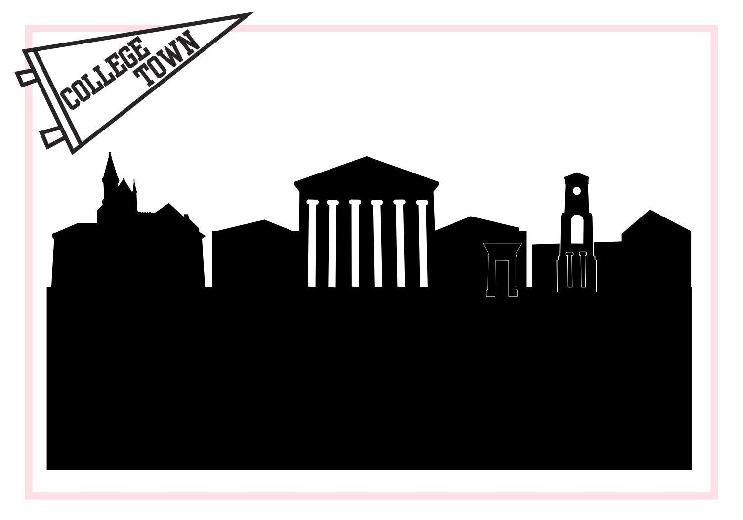 Oxford Mississippi (University of Mississippi)-Anne Cate-Skyline Silhouette Purses, Pillows, and Gifts