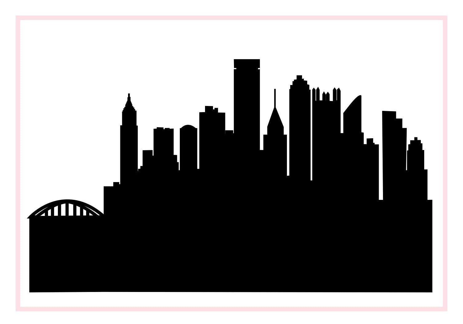 Pittsburgh Pennsylvania-Anne Cate-Skyline Silhouette Purses, Pillows, and Gifts