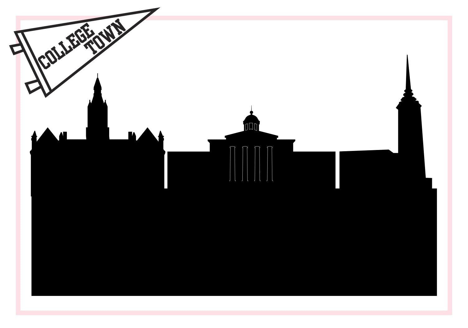 Springfield Ohio (Wittenberg University)-Anne Cate-Skyline Silhouette Purses, Pillows, and Gifts