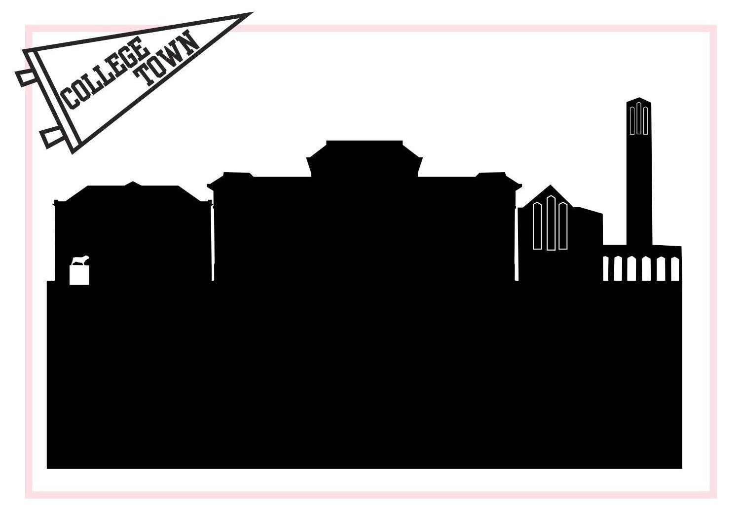 Starkville Mississippi (Mississippi State University)-Anne Cate-Skyline Silhouette Purses, Pillows, and Gifts