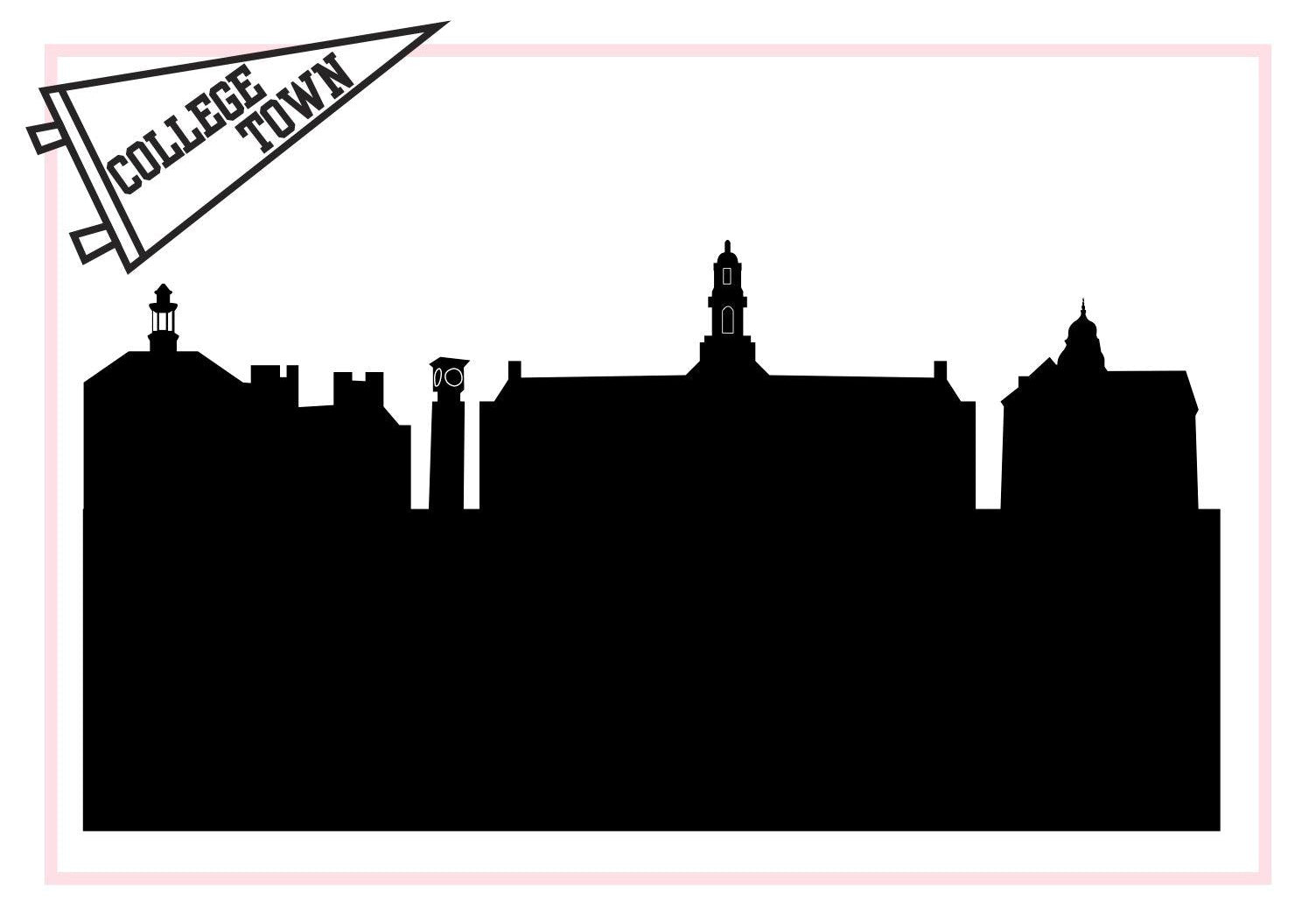 Stillwater Oklahoma (Oklahoma State University)-Anne Cate-Skyline Silhouette Purses, Pillows, and Gifts