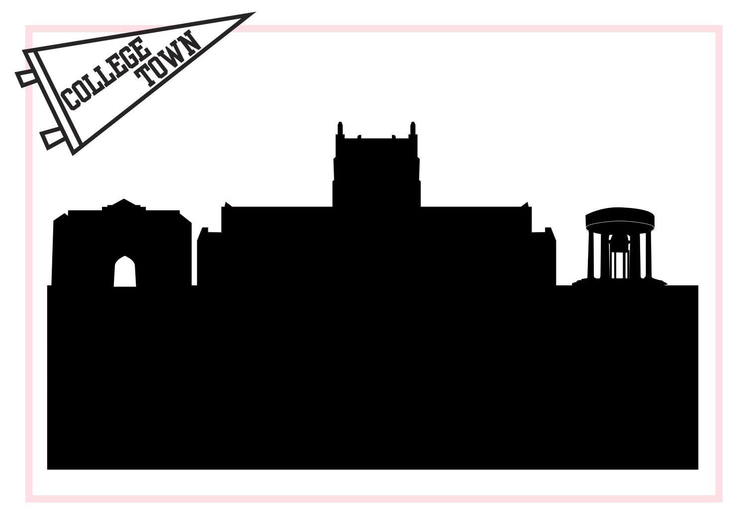 Tulsa Oklahoma (University of Tulsa)-Anne Cate-Skyline Silhouette Purses, Pillows, and Gifts