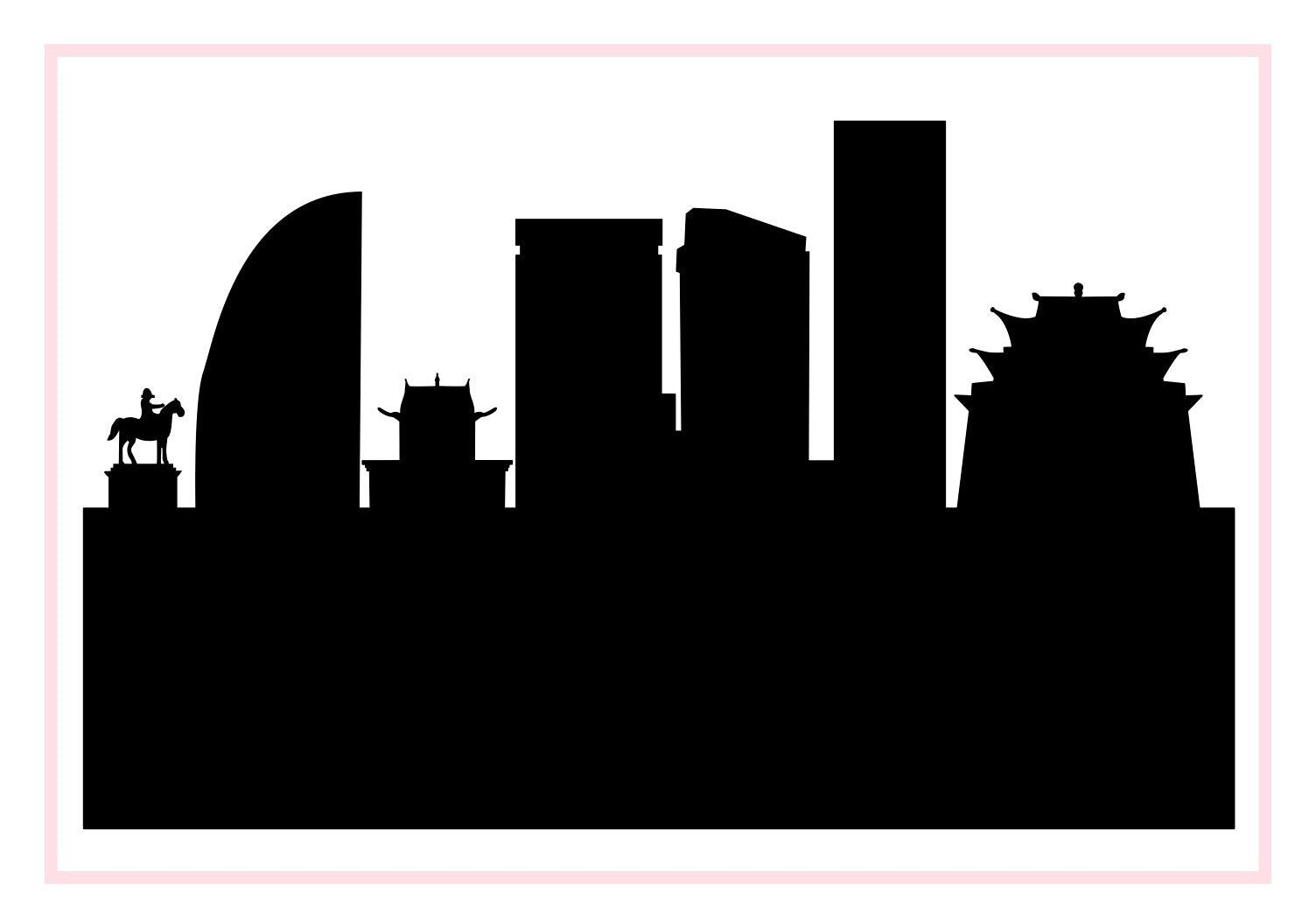 Ulaanbaatar Mongolia-Anne Cate-Skyline Silhouette Purses, Pillows, and Gifts