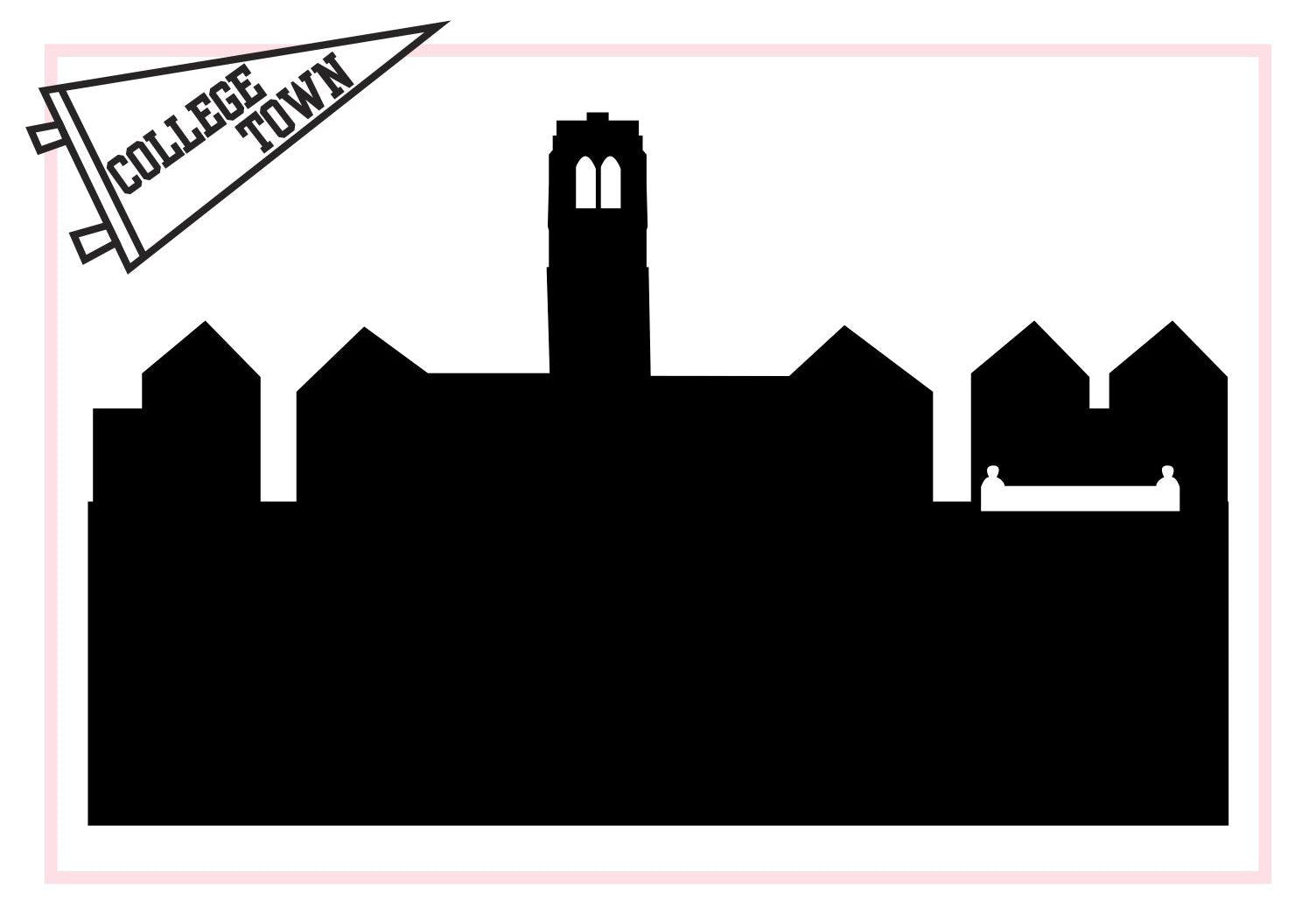 University Heights Ohio (John Carroll University)-Anne Cate-Skyline Silhouette Purses, Pillows, and Gifts