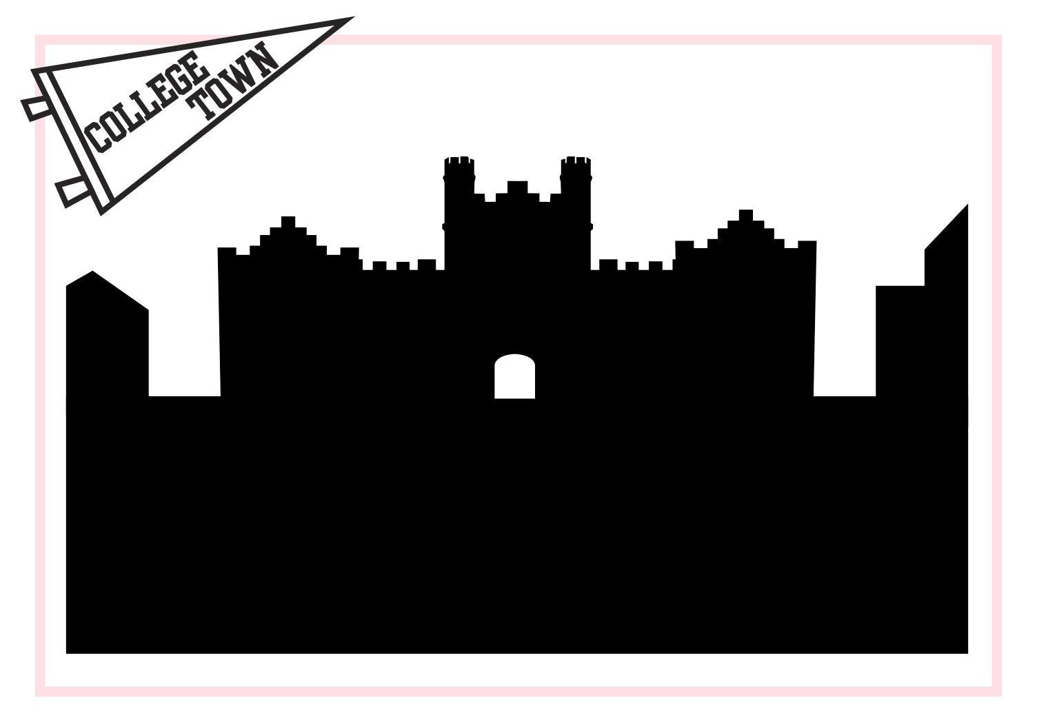 Wooster Ohio (College of Wooster)-Anne Cate-Skyline Silhouette Purses, Pillows, and Gifts