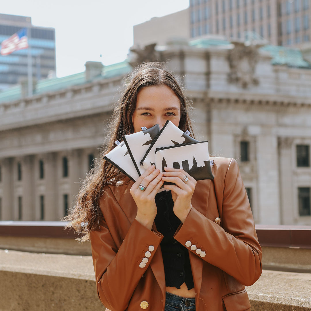 Durham NC Skyline Vegan Leather Mini Wallet