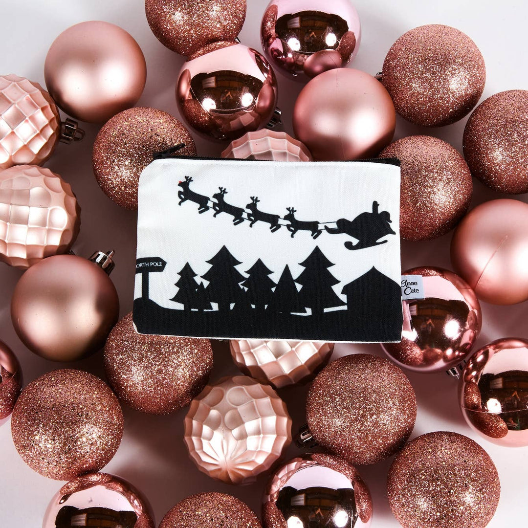 North Pole Skyline Canvas Mini Purse