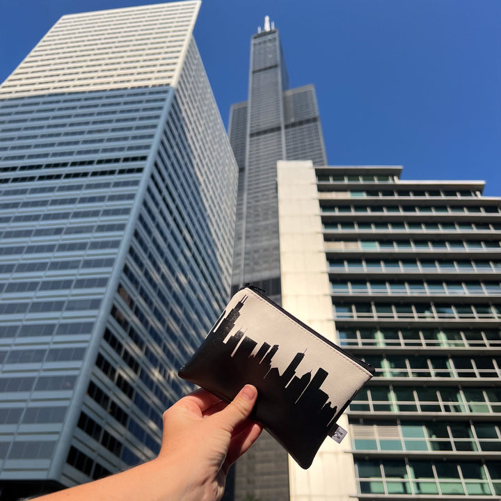 Singapore Skyline Vegan Leather Mini Wallet