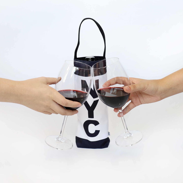 CHI (Chicago) City Abbreviation Canvas Wine Tote