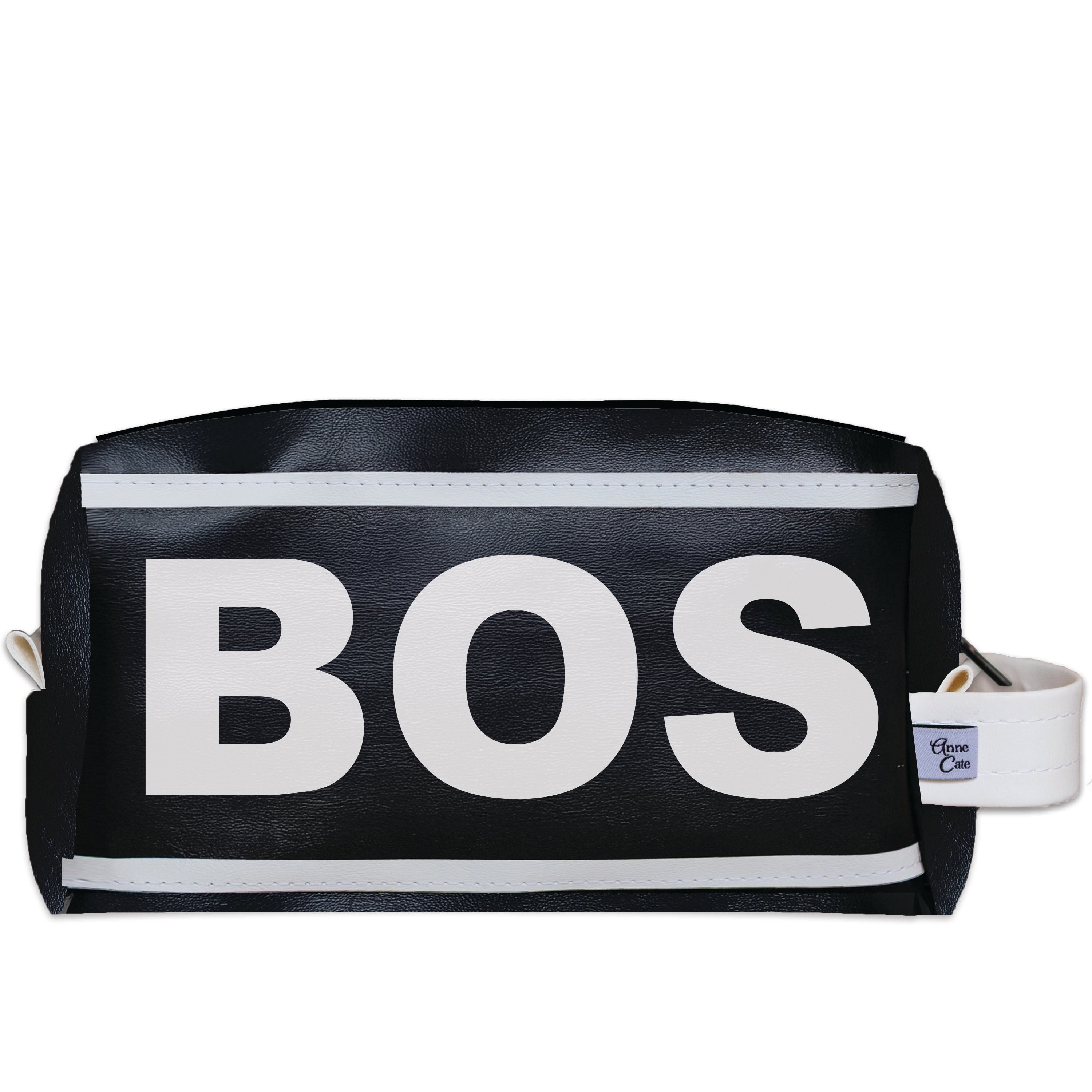 BOS (Boston) City Abbreviation Travel Dopp Kit Toiletry Bag-Anne Cate