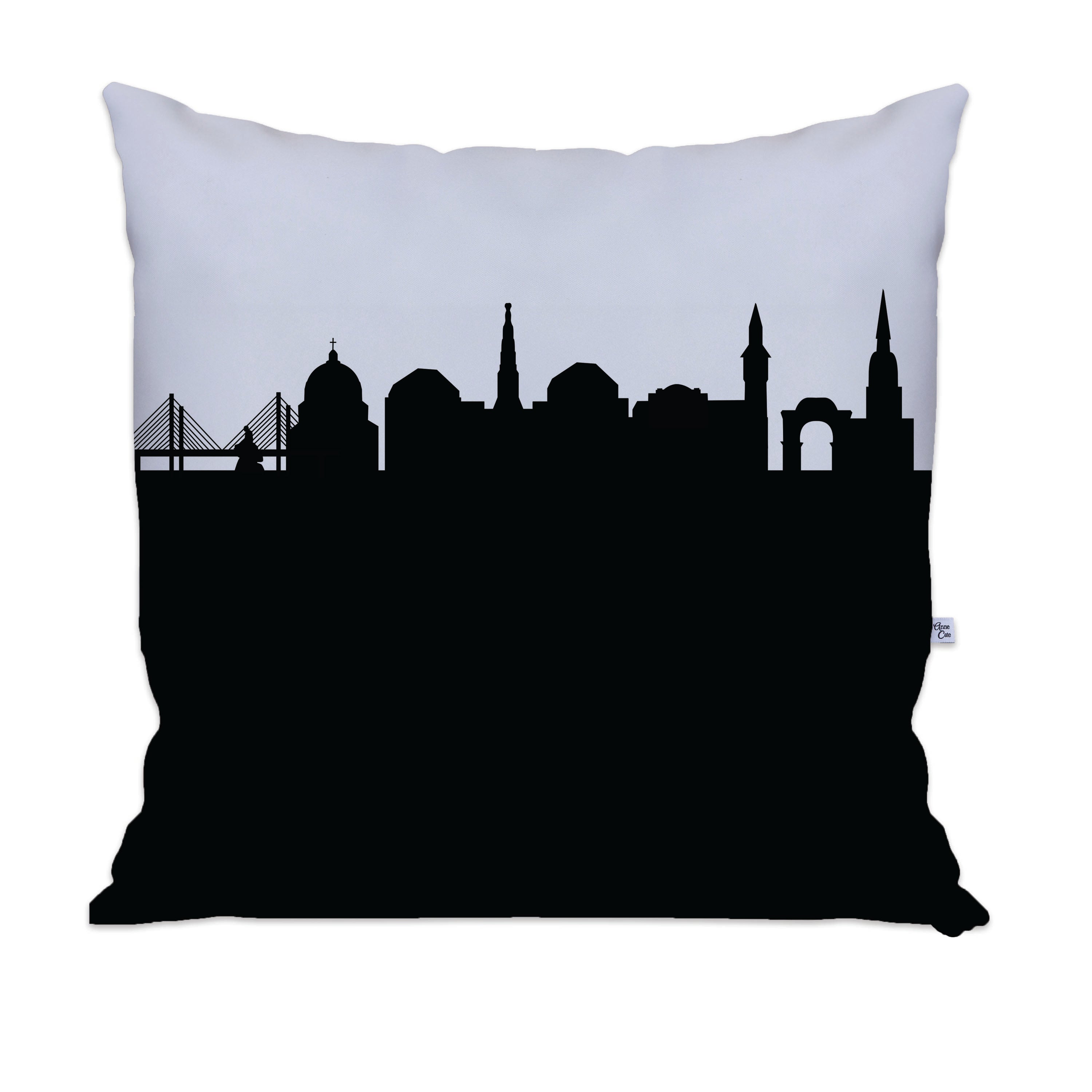 City Skyline Silhouette Throw Pillow - Anne Cate - Home Decor of your Favorite City. Black and White Skyline Throw Pillow