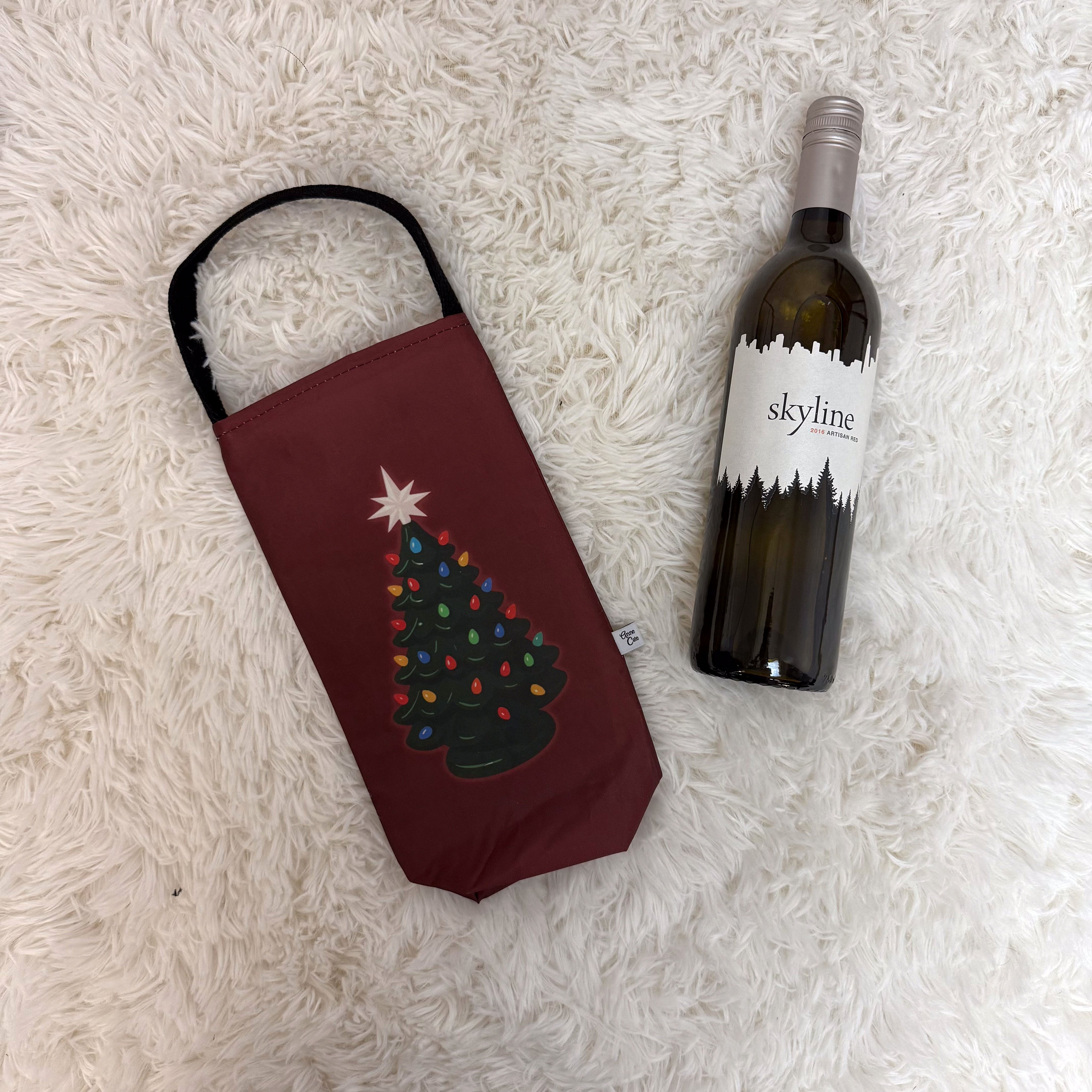 Maroon Ceramic Tree Wine Tote - Made in the USA
