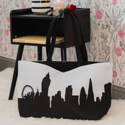 City Skyline Silhouette Weekender Tote Travel Tote in Black and White City Skyline - Anne Cate - Travel Bag