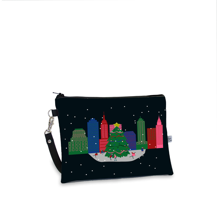 Christmas Time in the City Wristlet Clutch