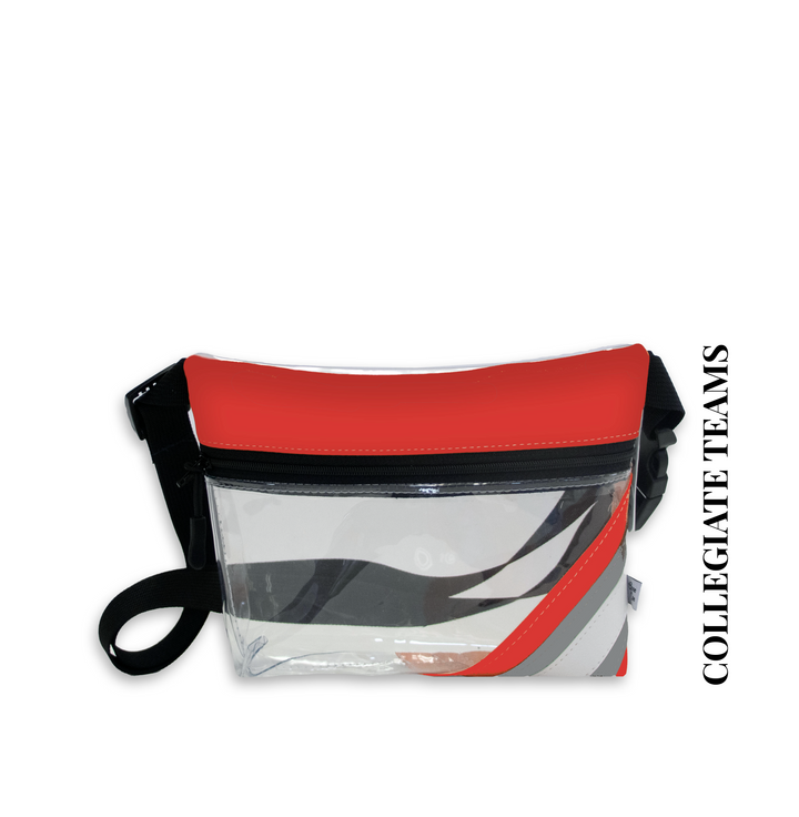 Collegiate Clear Stripe Game Day Belt Bag Fanny Pack