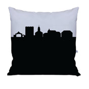 City Skyline Silhouette Throw Pillow - Anne Cate - Home Decor of your Favorite City. Black and White Skyline Throw Pillow