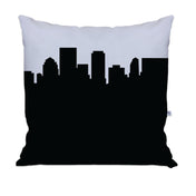 City Skyline Silhouette Throw Pillow - Anne Cate - Home Decor of your Favorite City. Black and White Skyline Throw Pillow