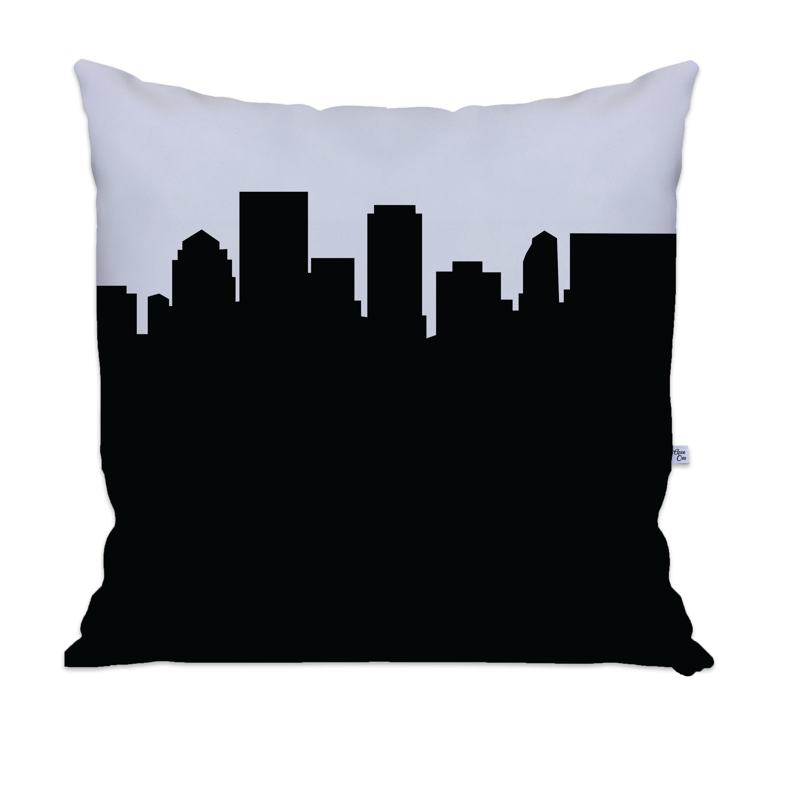 City Skyline Silhouette Throw Pillow - Anne Cate - Home Decor of your Favorite City. Black and White Skyline Throw Pillow