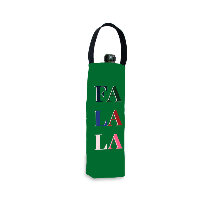 FA LA LA Green Canvas Wine Tote