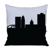 City Skyline Silhouette Throw Pillow - Anne Cate - Home Decor of your Favorite City. Black and White Skyline Throw Pillow