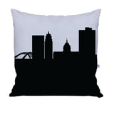 Fort Wayne IN Skyline Large Throw Pillow