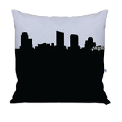 City Skyline Silhouette Throw Pillow - Anne Cate - Home Decor of your Favorite City. Black and White Skyline Throw Pillow
