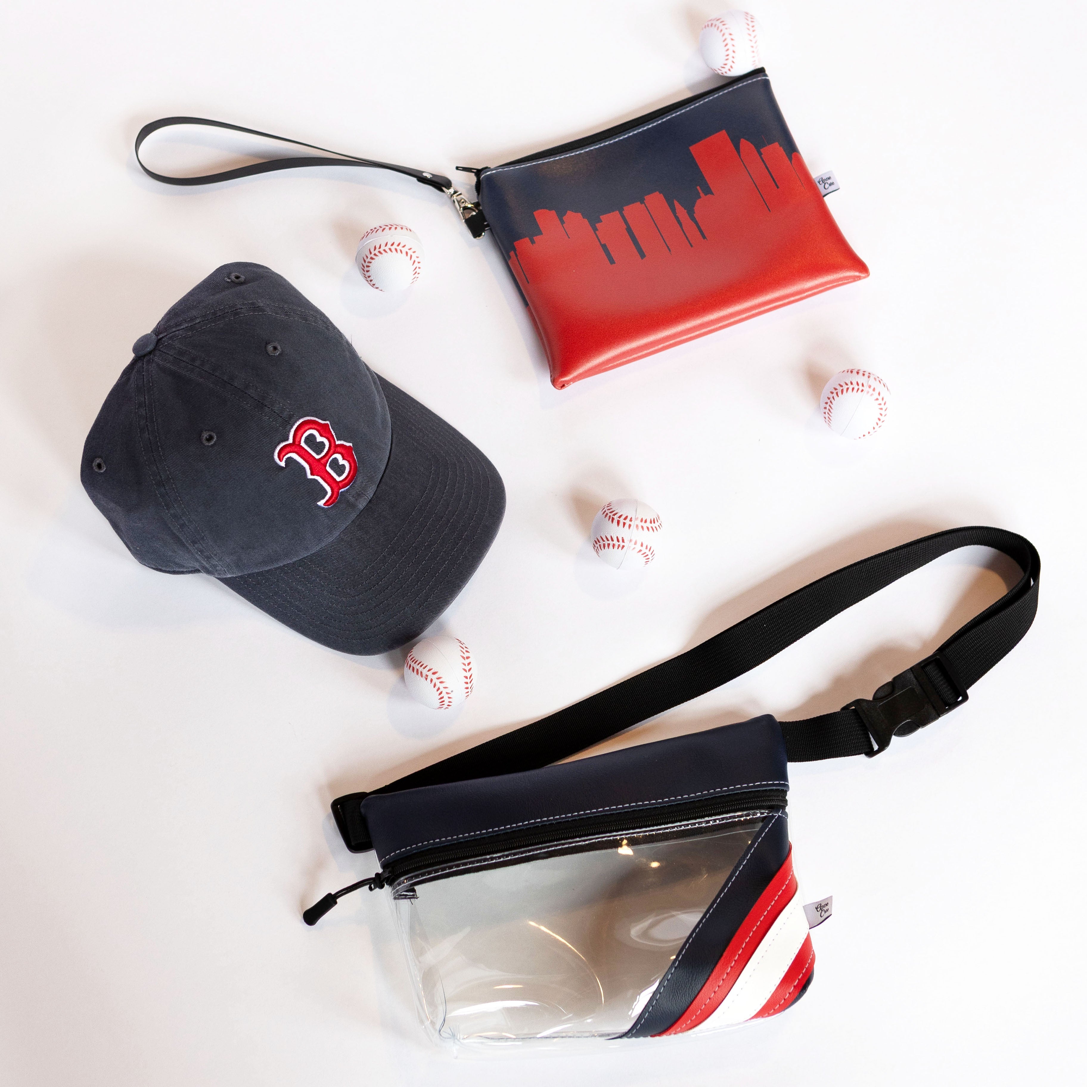 MLB Team Colored Stadium Approved Baseball Clear Game Day Fanny Pack Belt Bag - Anne Cate - MLB Approved Size, Stadium Regulation Purse - Clear Fanny Pack