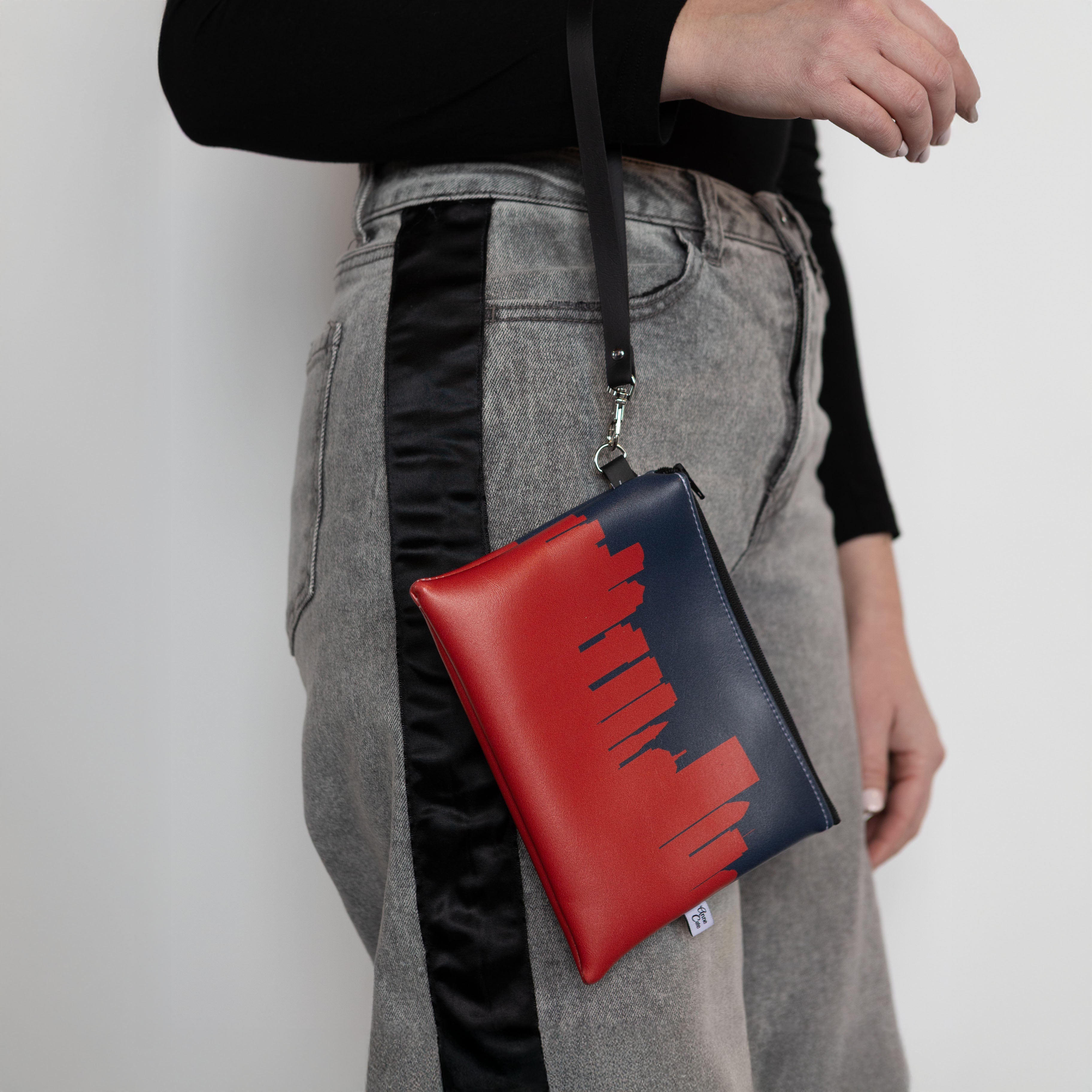 City Skyline Silhouette Team Colored Baseball Ballpark Approved Game Day Wristlet - Anne Cate - MLB Approved Size, Stadium Regulation Purse - Baseball Bag