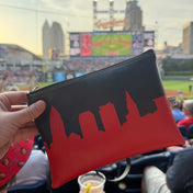 City Skyline Silhouette Team Colored Baseball Ballpark Approved Game Day Wristlet - Anne Cate - MLB Approved Size, Stadium Regulation Purse - Baseball Bag
