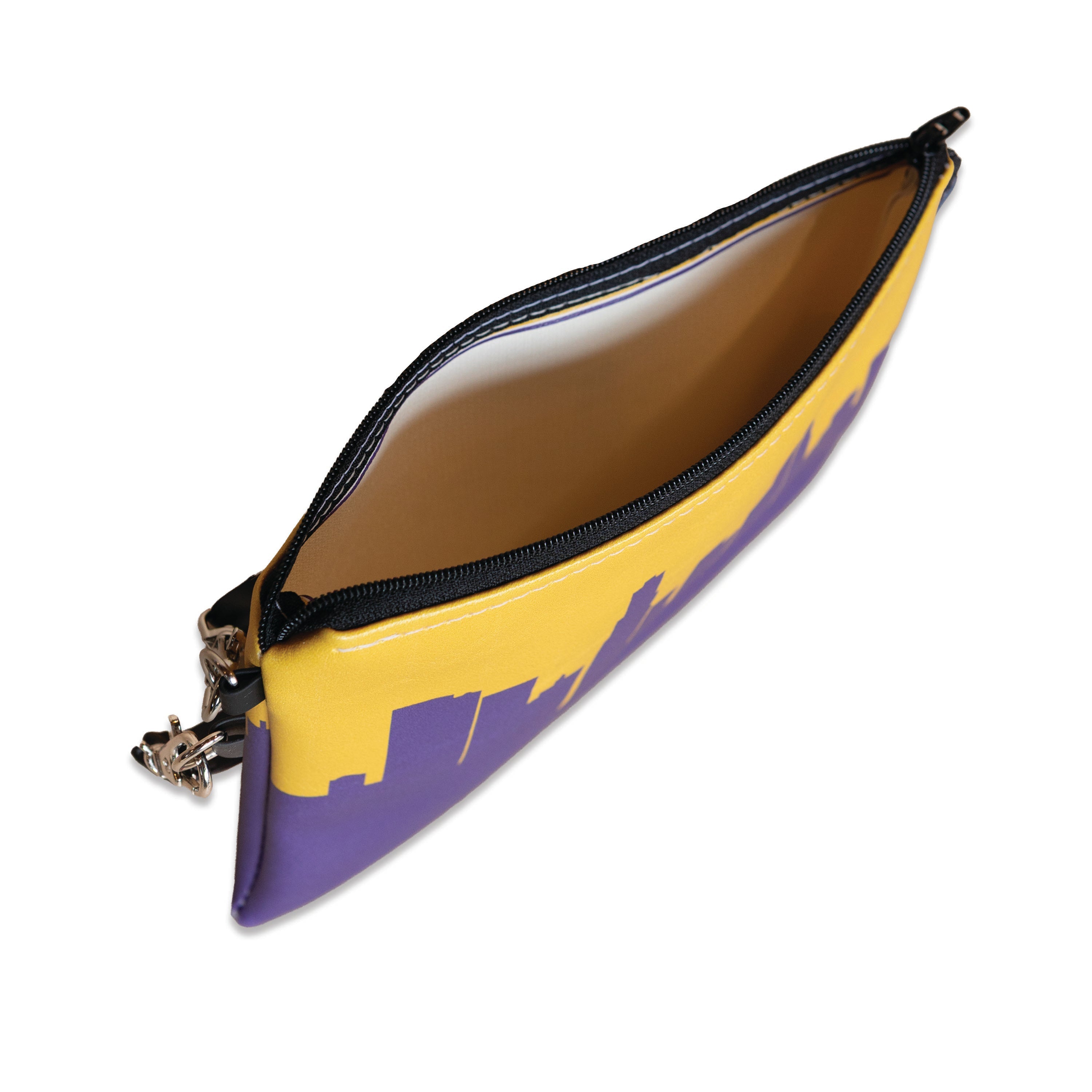City Skyline Silhouette Team Colored Basketball Arena Approved Game Day Wristlet - Anne Cate - NBA Approved Size, Stadium Regulation Purse - Basketball Bag