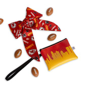City Skyline Silhouette Team Colored Stadium Approved Football Game Day Wristlet - Anne Cate - NFL Approved Size, Stadium Regulation Purse - 4.5 x 6.5" Size
