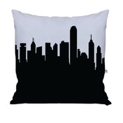 City Skyline Silhouette Throw Pillow - Anne Cate - Home Decor of your Favorite City. Black and White Skyline Throw Pillow