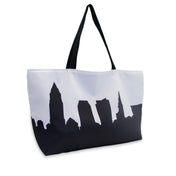 City Skyline Silhouette Weekender Tote Travel Tote in Black and White City Skyline - Anne Cate - Travel Bag