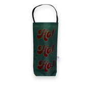 Green bag with 'Ho! Ho! Ho!' text on a white background