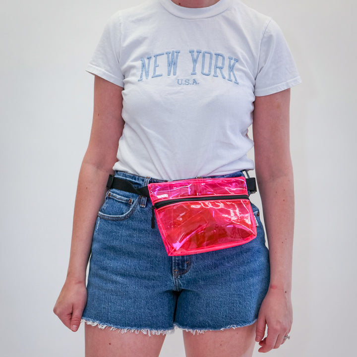 Neon Pink Clear Belt Bag Fanny Pack - Stadium Approved