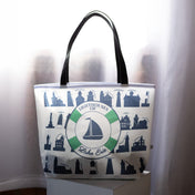 Lighthouses of Lake Erie Sailcloth Beach Tote