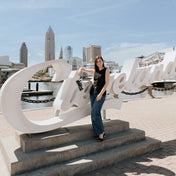 Cleveland Script Skyline Wristlet Clutch Purse
