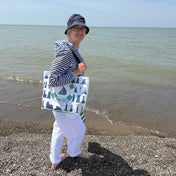 Lighthouses of Lake Erie Sailcloth Beach Tote