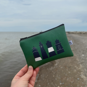 Lighthouses Green Vegan Leather Mini Wallet